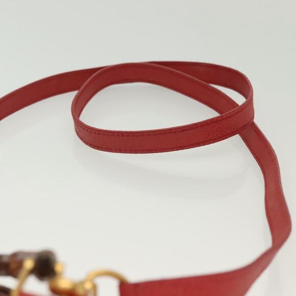 GUCCI Bamboo Hand Bag Suede Red Gold 007 1793 007 1793 - Picture 10 of 16